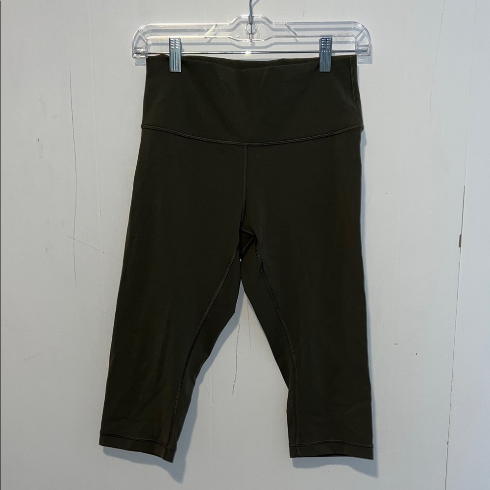 Lululemon Athletica Dark Olive Cropped Leggings Y3
